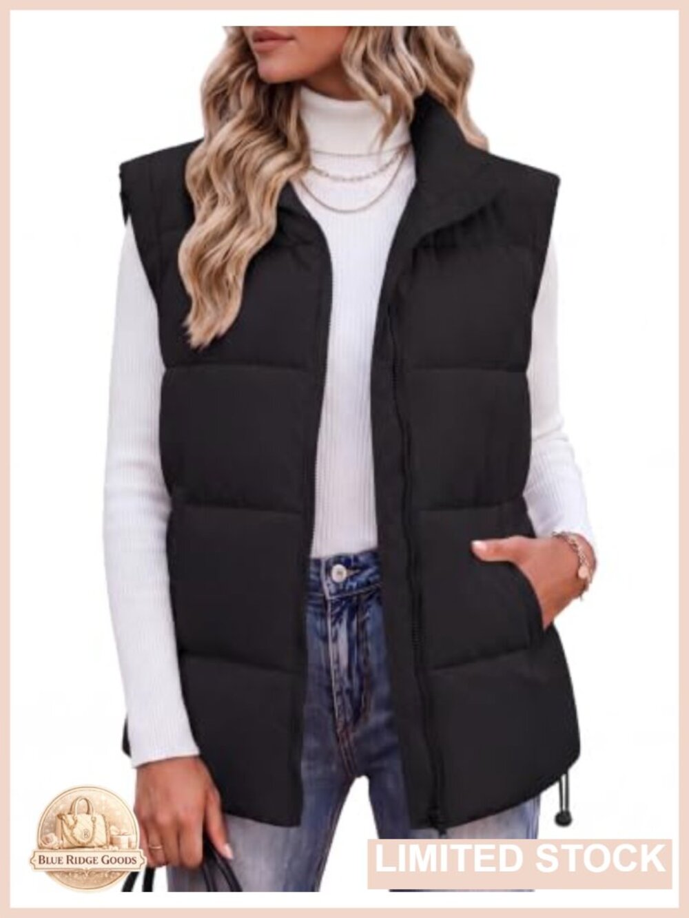 Quilted Puffer Vest Sleeveless Lightweight Winter Coat